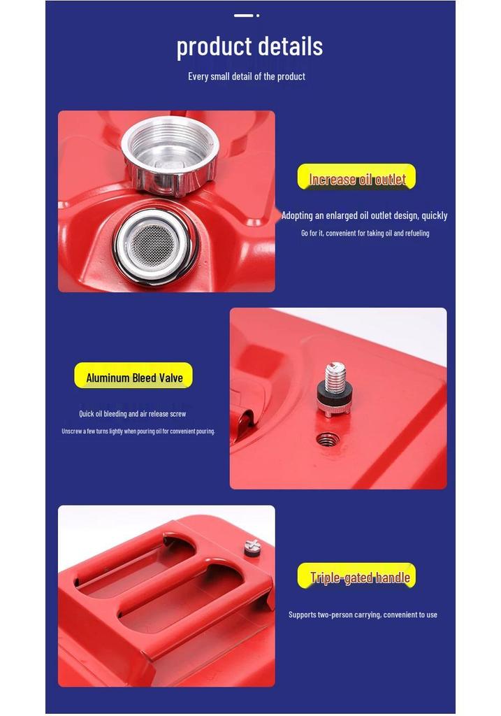 Horizontal Portable Thickened Fuel Drum - 5L/10L/20L for Gasoline & Diesel