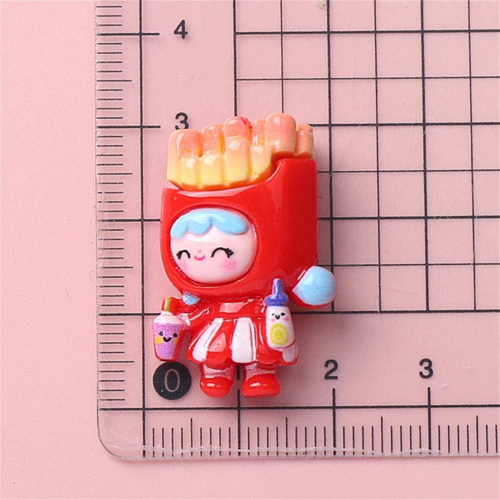 5PCS Resin Colorful Princess Burger Donut Star Cartoon Man Flat Back Stone Figurines Scrapbook DIY Bow Decor Accessories Crafts