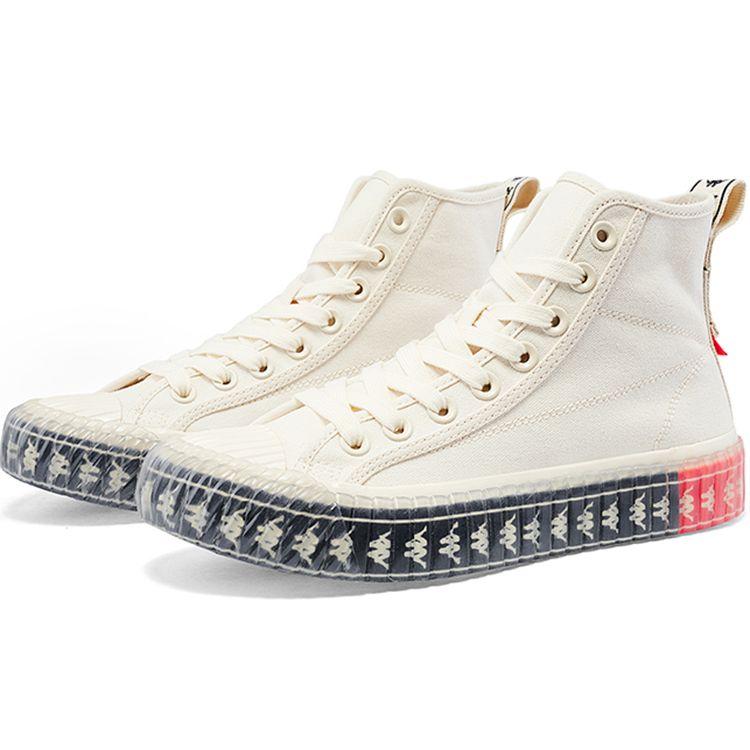 Kappa Kolumn Canvas Breathable Lightweight High-Top Skate Shoes Unisex Sneaker White Red K0AW5VS50D-024