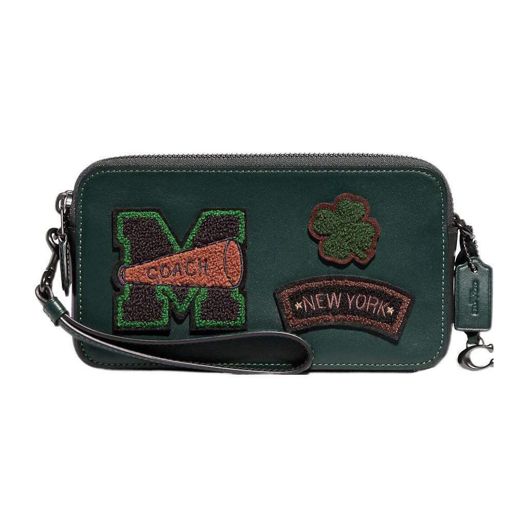 

Новая маленькая квадратная сумка COACH Kira из кожи растительного дубления, сумка на плечо, сумка кроссбоди, маленькая женская темно-зеленая CG168-V5FOR 19.1*4.3*10.2CM