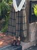 2025 New High-Waist A-Line Wool Plaid Skirt for Autumn/Winter
