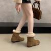 Two-wear leather snow boots women's winter 2025 new Mori retro lamb wool short boots velvet cotton shoes