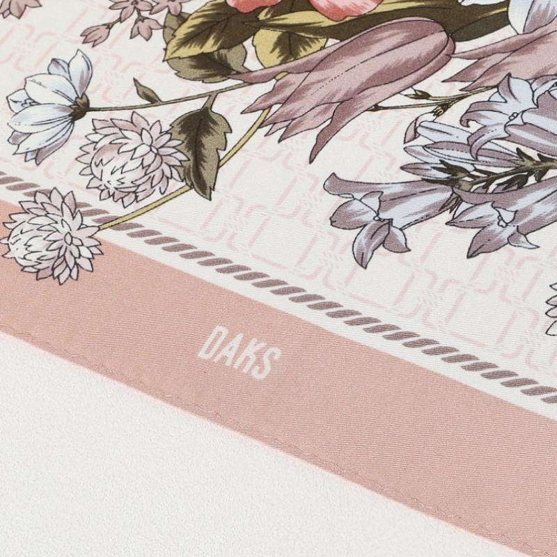 Daks Pink Winter Flower Silk Scarf Dcsc6e322p2