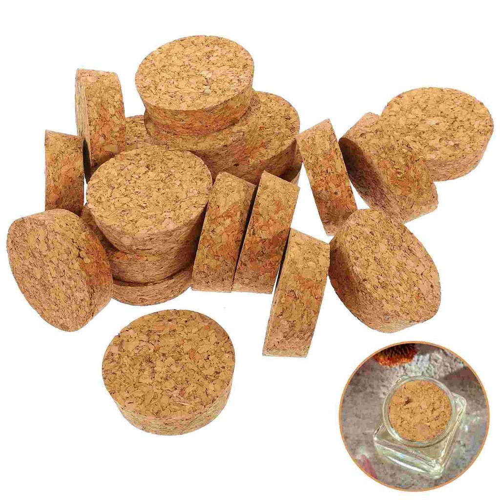 Lot de 20 bouchons en liège pour bouteilles en verre, boissons, aromathérapie, petits bouchons en bois