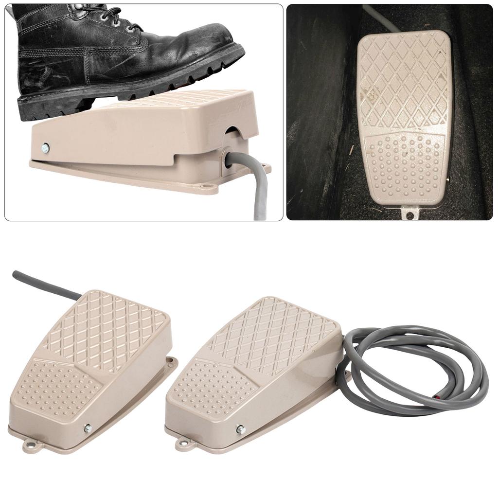 Foot Switches Momentary Pedal Electrical Controller Heavy Duty Antiskid Surfaces Aluminum for Technicians Industrial Use