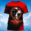 Fashion 3D Jesus Cross Print T Shirt For Men Christianity God Graphic Oversized T-shirts Daily Casual O-neck Short-sleeved Tops