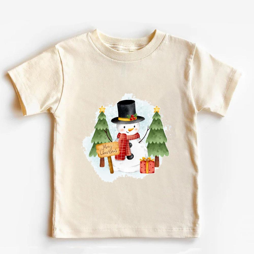 Christmas Santa Claus Cotton Kids T Shirt Retro Christmas Shirt for Kids Merry Xmas Toddler Infant Tops Clothes