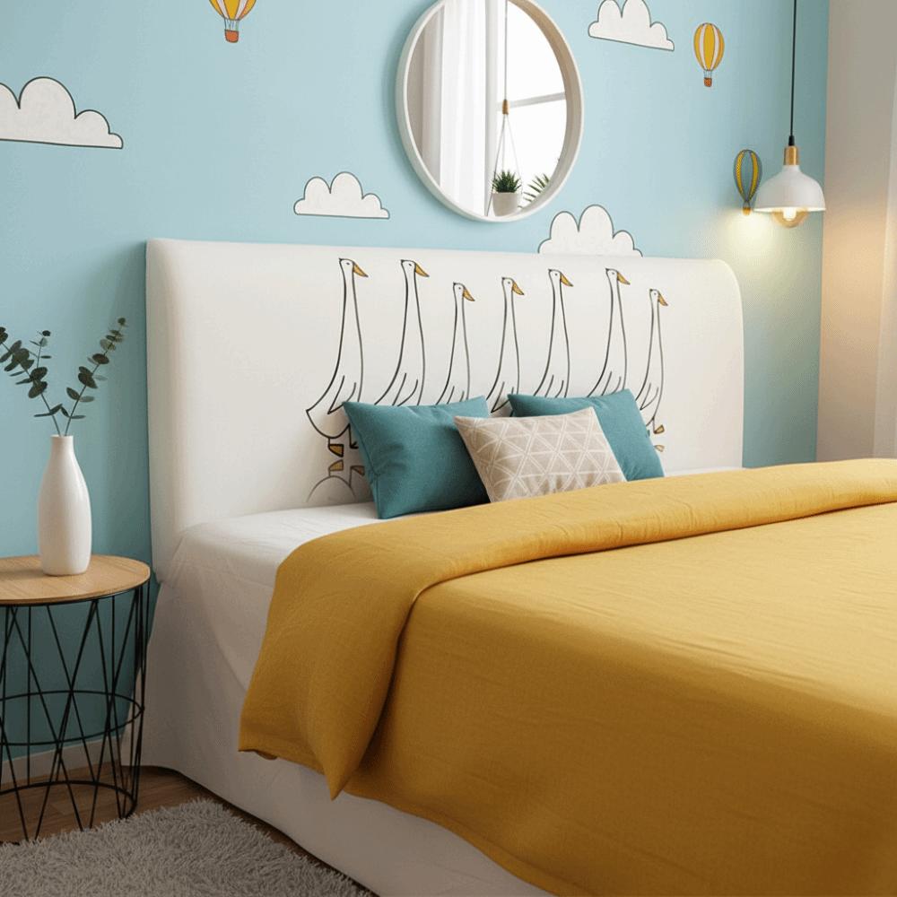 Bedroom Decoration Cartoon Elastic Bedhead Cover Thicken Print Design Bed Head Slipcover Non-slip Soft Headboard Cover Homestay