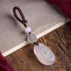 Exquisite Jade Chalcedony Ruyi Keychain Pendant Ornament