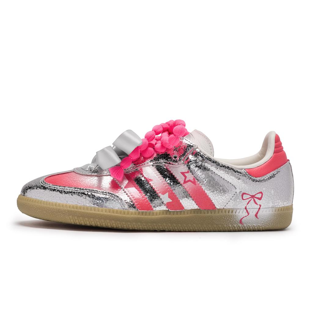 Adidas Originals SAMBA OG Skateboard Shoes Women's Low Top White/Pink/Silver JR0035(Team80-S-BOX)