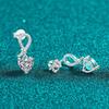 Sterling Heart Knot Drop Earrings Women With 2ct Moissanite 6.5mm Zircon Fresh Sweet Style Jewelry