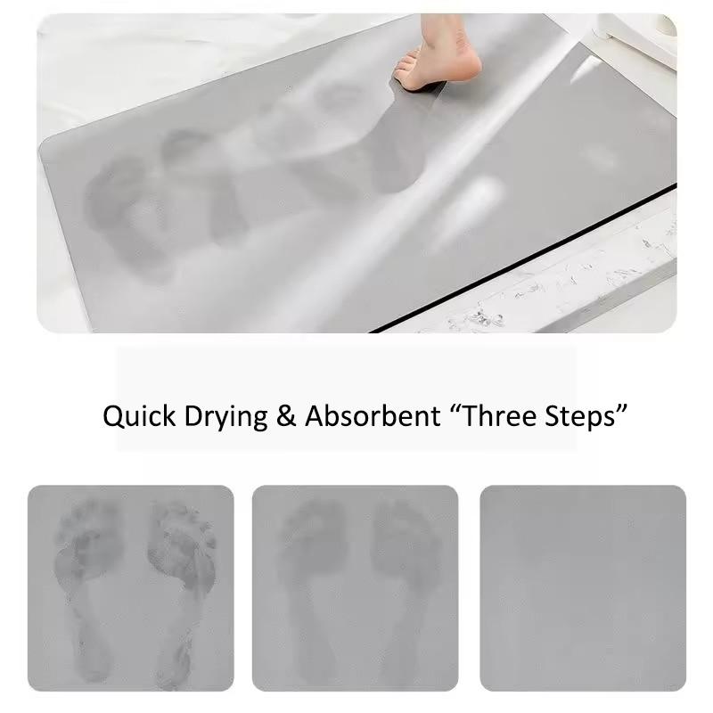 Super Absorbent Bathroom Mat Soft Diatomite Mat Non Slip Quick Dry Bath Mat Rubber Pad Thin Bathroom Mat Bathroom Accessories