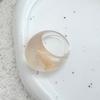 Women Transparent Colored Resin Ring, niche retro stacked curved wide ring jewelry gift