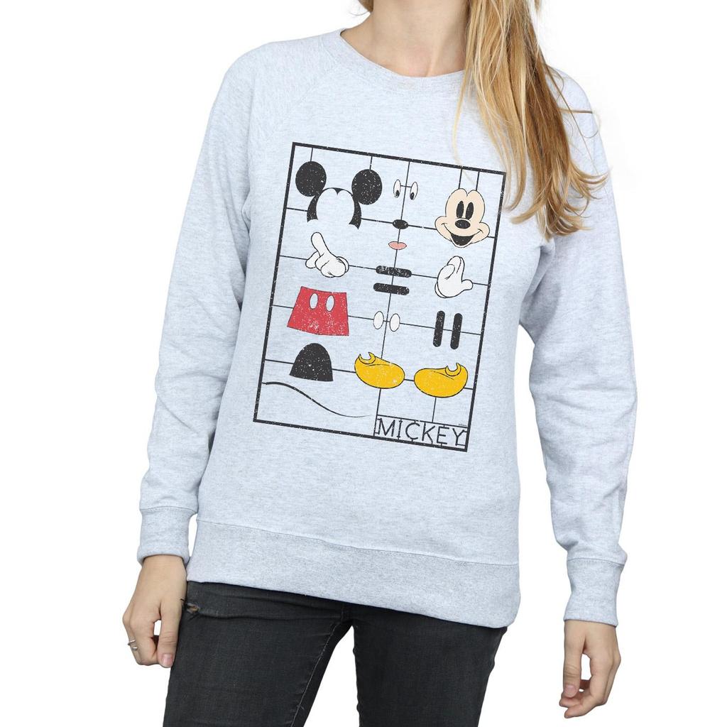 Disney Womens/Ladies Mickey Mouse Construction Kit Sweatshirt