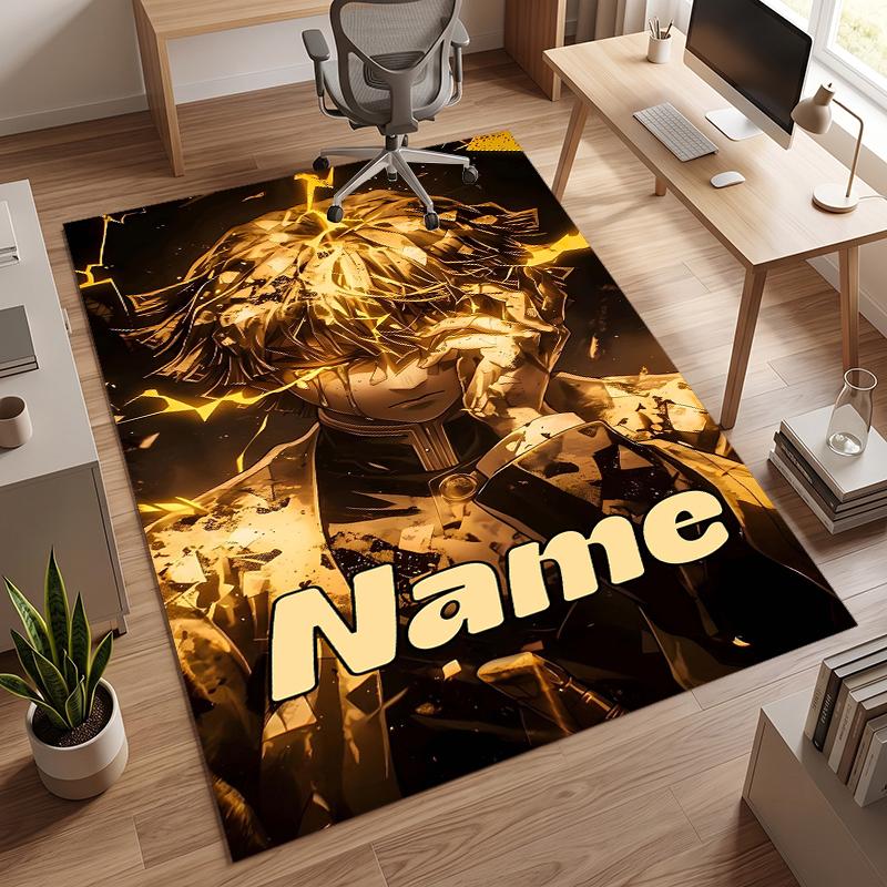 Zenitsu (5) Personalisierter Name Büro Teppich Stilvolle Dekoration für Wohnzimmer Schlafzimmer Küche