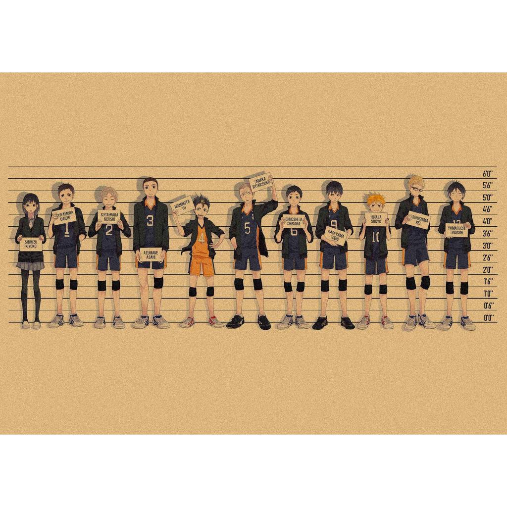 Haikyuu!! Retro Kraft Poster: Hinata Shoyo & Kageyama Tobio Decorative Wall Art