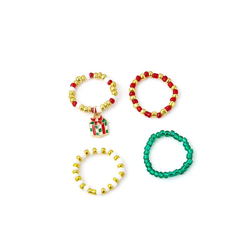 2023 Fall/Winter Bestseller: Colorful Patchwork Beaded Christmas Ring Series - Creative and Chic Finger Rings