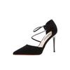 Einwort-Schnallenriemen Stiletto High Heels Damen Sommer 2025 neue Taschenkopf-Sandalen spitz zulaufend französischer Riemen Einzelne Schuhe