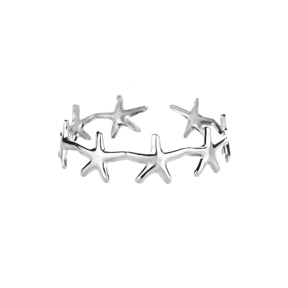 Starfish Shell Bracelet Gold Color Vintage Cuff Bracelets Elegant Opening Bangles  Girl