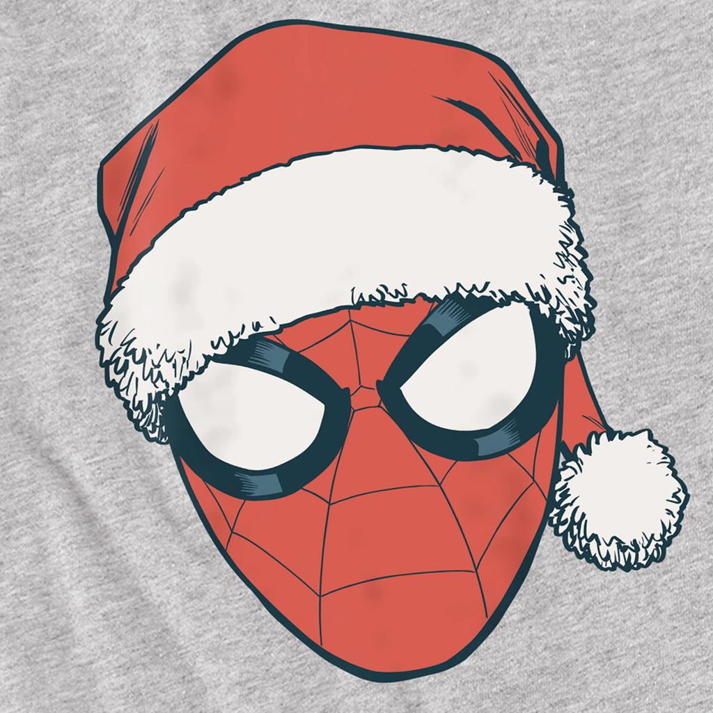 Spider-Man Unisex Adult Santa Hat Heather Christmas T-Shirt