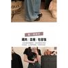 Women Retro High Waist Double Button Wide Leg Loose Floor Length Denim Jeans