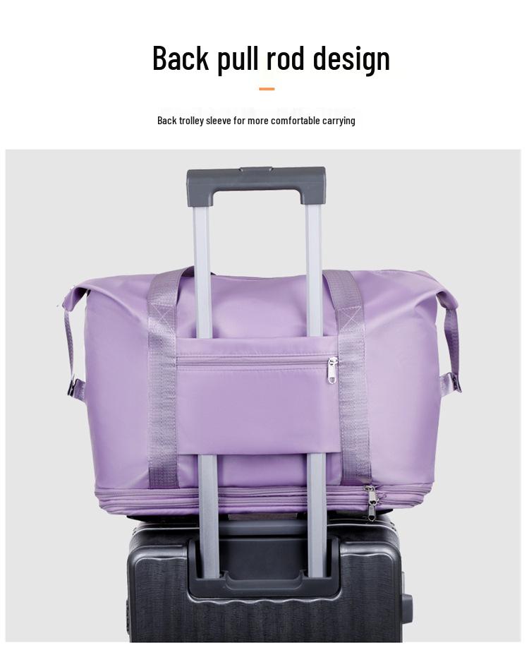 Expandable Waterproof Travel Bag with Universal Wheels – Large Capacity for Business, Student, or Maternity Use, Featuring Wet/Dry Separation