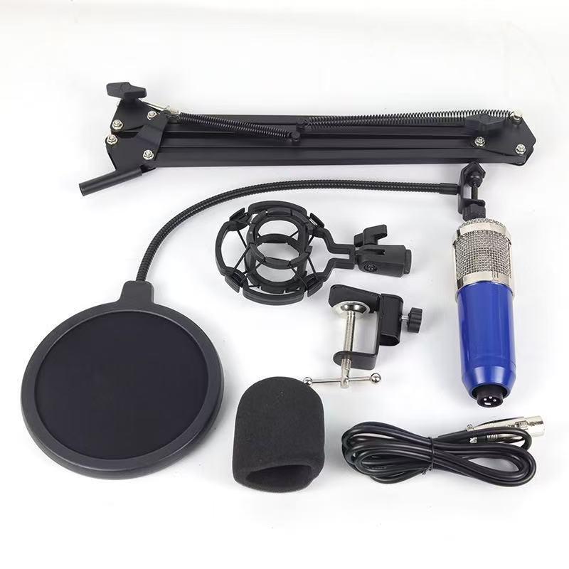 BM800 Kondensatormikrofon Set mit V8 Soundkarte & USB Mikrofonarm für Live-Streaming