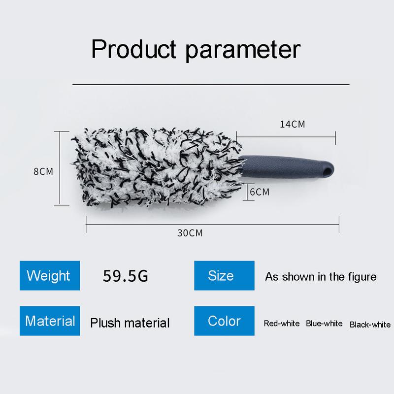 1Pc 30x8x8CM Plush Ultra-Fine Fiber Long Handle Tire Brush,Dust Removal Cleaning Too,Portable Plush Wheel Hub Detail Brush