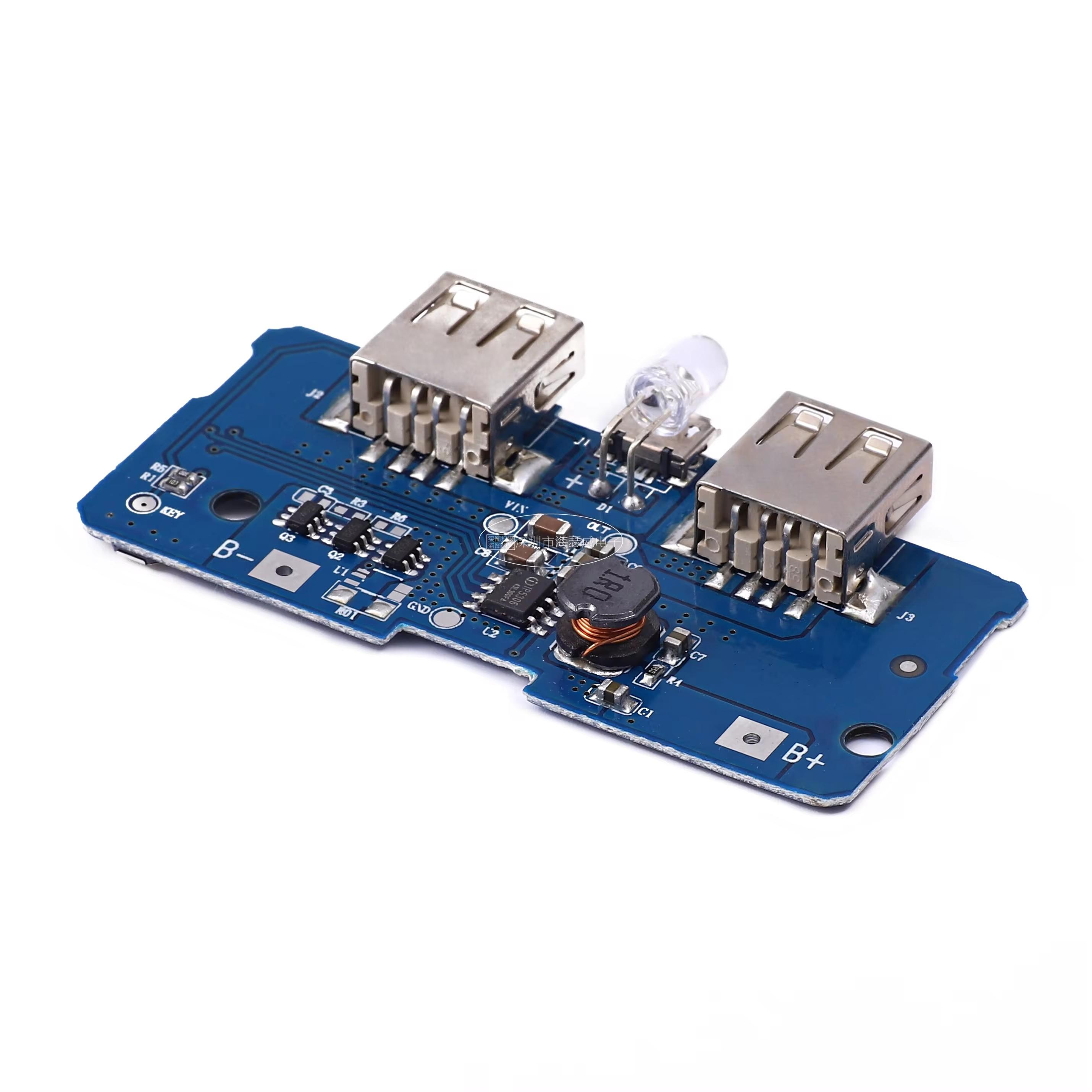 

18650 Dual Micro USB 3.7V to 5V 2A Boost Mobile Power Bank DIY 18650 Lithium Battery Charger PCB Board Step Up Module With Led