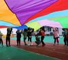 Rainbow-Colored Play Parachute Balloons, 2m, Kids Toy, Stylish, Cooperative Game, IndoorOutdoor, Sports Day, Kindergarten, Preschool, Sports,