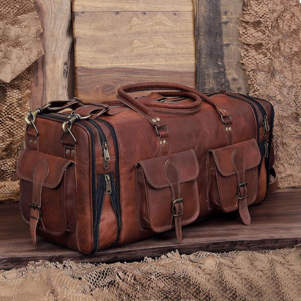 Ručně vyráběné vintage cestovní zavazadlo 34 palcové Duffel GyRučně vyrobené historické cestovní zavazadlo 34 palcové sportovní taška Duffel Gym