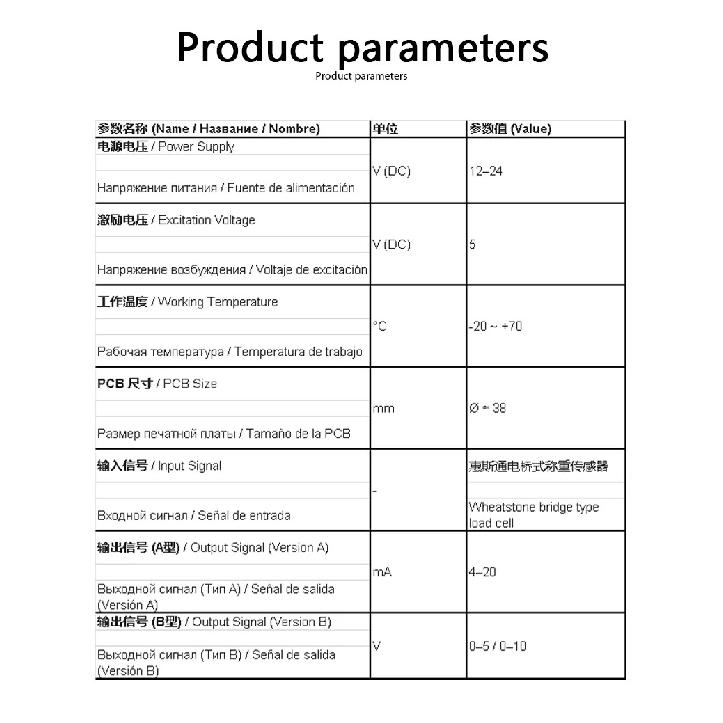 High Precision Load Cell with RS485 Modbus RTU Transmitter Module Weight Sensor 4-20mA 0-10V Analog Signal Amplifier