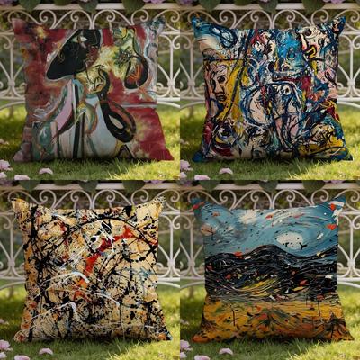 J-Jackson P-Pollock Art Cushion Cover Home & Car Dual-Scene Pillow Cover: Reversible for Premium Comfort