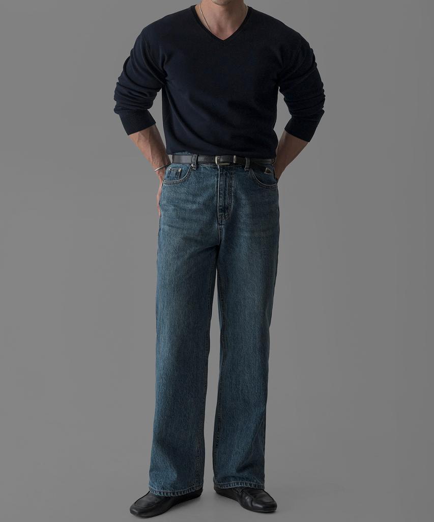 Baulopeulodeogteu Fine V-Neck Knit [Navy]
