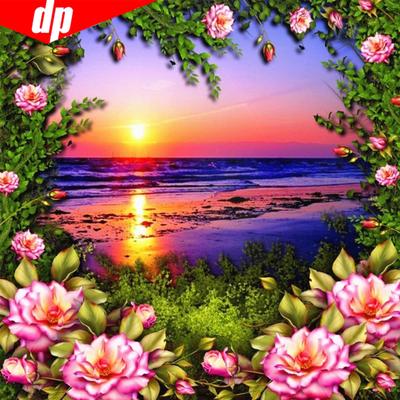 Pintura de diamante paisaje 5D DIY diamante bordado flor mosaico pintura