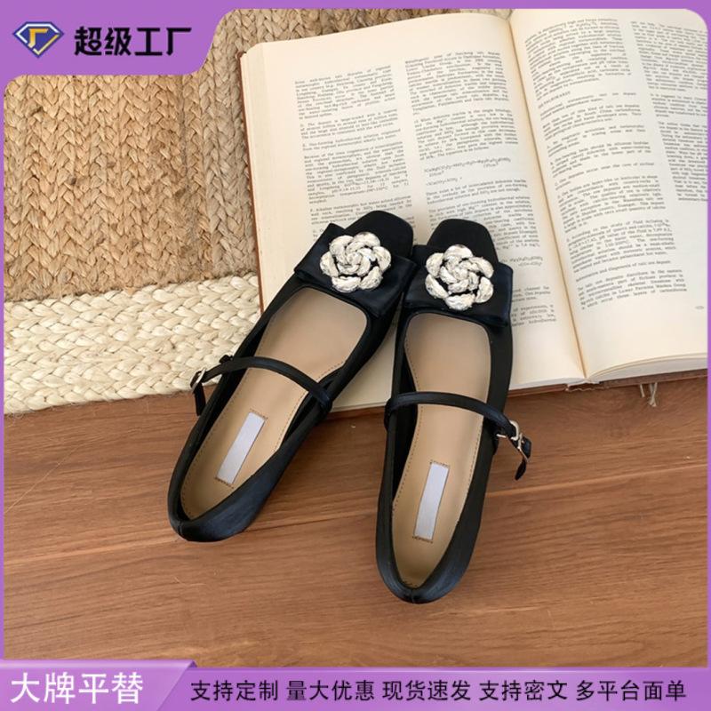 Camellia high heels for women Mary Jane thick heels single shoes for women 2025 spring commuter style light mouth shoes children's fashion