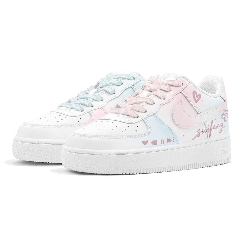 Nike Air Force 1 Air Force 1, Couple's, Romantic Favor, Pink Blue Love Story, Mismatched Color, Cotton Candy Low Top DH2920-111(TeamS3-S-BOX)
