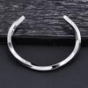 Half-Open Bamboo Joint Mobius Strip Bracelet, Stainless Steel Fashion Wristband for Women