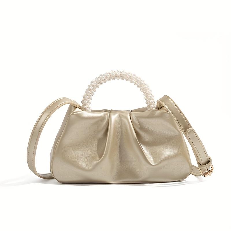 Elegante Pochette da Sera con Manico in Perla Borsa da Sera Chic da Donna Tracolla Regolabile per Indossarla a Spalla o a Tracolla Perfetta