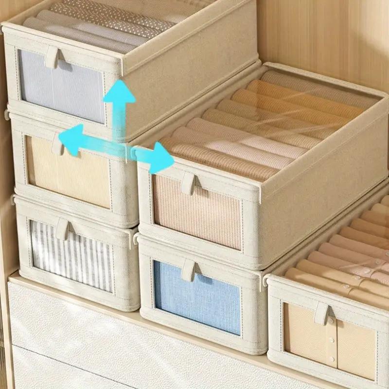 Geantă de depozitare pliabilă pentru haine, vizuală, pentru pilote, organizator cu mâner, pentru casă, pentru perne, pături, cutie de depozitare pentru sortarea garderobei