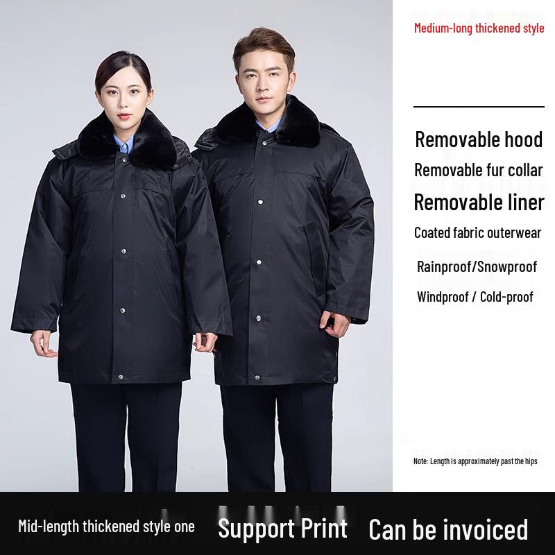 Thickened Multi-Functional Cold-Proof Cotton Coat for Security & Outdoor Winter Duty L