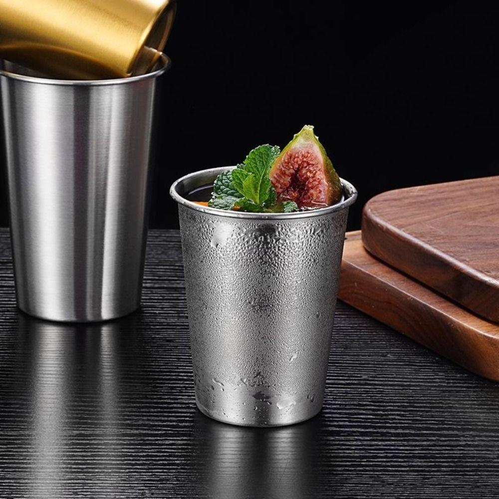 Wide Mouth Stainless Steel Cup 400/500ML Drinking Cup Wine Cup Beer Cup  Restaurant