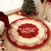 Christmas Round Carpet Winter Atmosphere Decorative Floor Mat Plush Thick Living Room Bedroom Children's Room Layout Mat