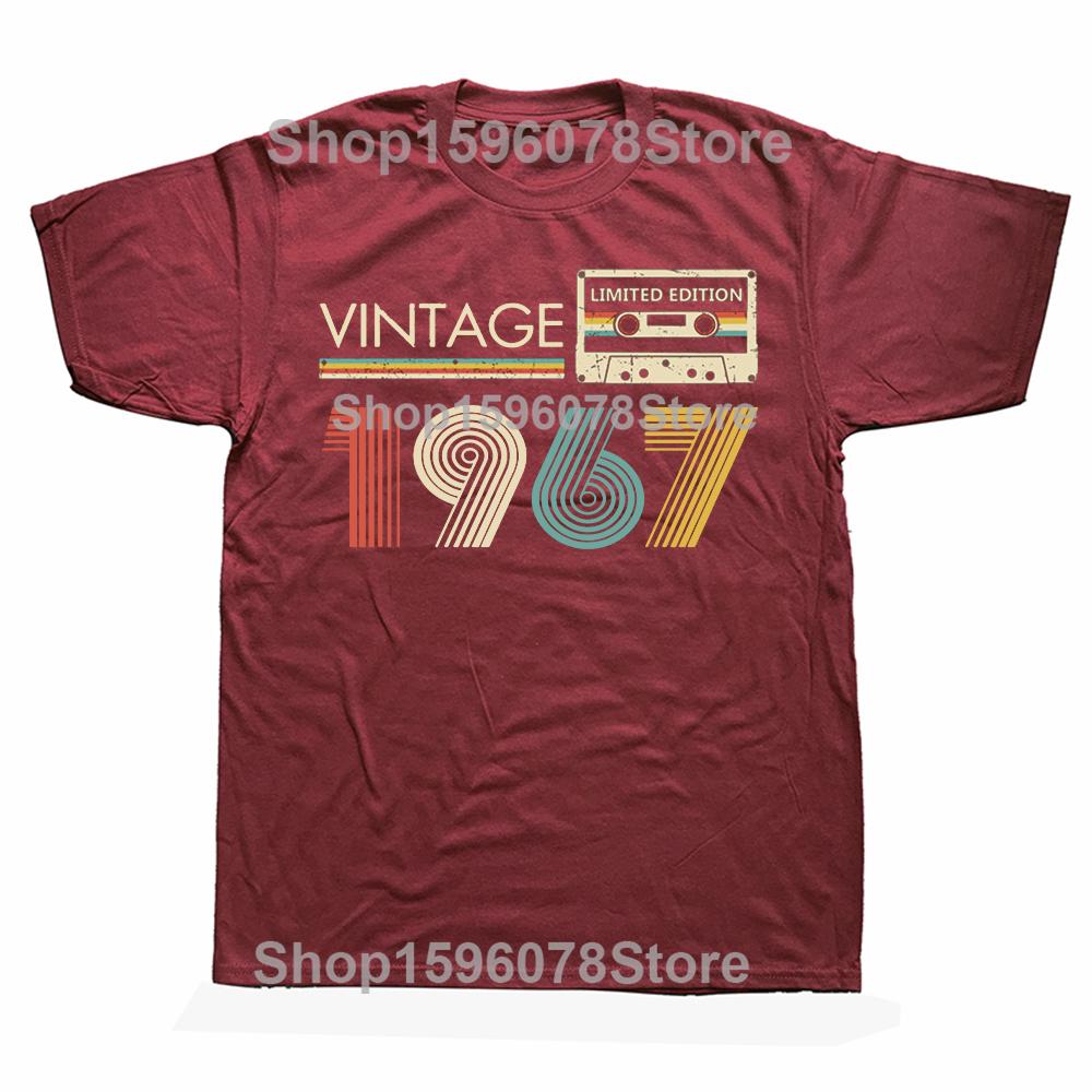 Gåvor till 59-åringar Vintage 1967 Limited Edition T-shirts Herr Dam Mode Casual T-shirt 100% Bomull Lös Överdimensionerad T-shirt