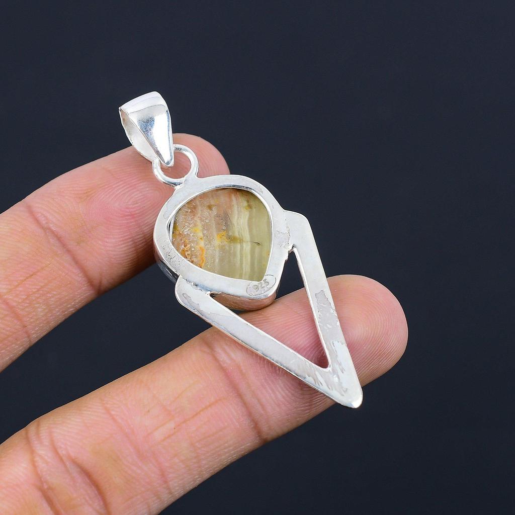 Sisters Day Deal Sterling Silver Polychrome Jasper Stone Unique Pendant Jewelry