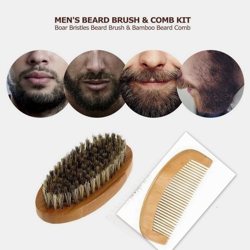 Brosse à Barbe En Bambou Et Poils De Sanglier - 11 Cm - Pour Barbe Homme - Soin Et Stylisme