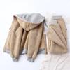 Plus Size Women's Fleece Lined Hooded Jacket & Sportswear Set - Autumn/Winter Korean Style