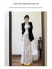 Women's Black Regular Fit Shoulder Suit Jacket - Autumn/Winter Loose Casual Korean Style with High-End Feel