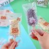 50Pcs Food Grade Ice Cream Bags Disposable Plastic Popsicle Protective Cover Storage Transparent Ice Popsicle Packing Bag Diy