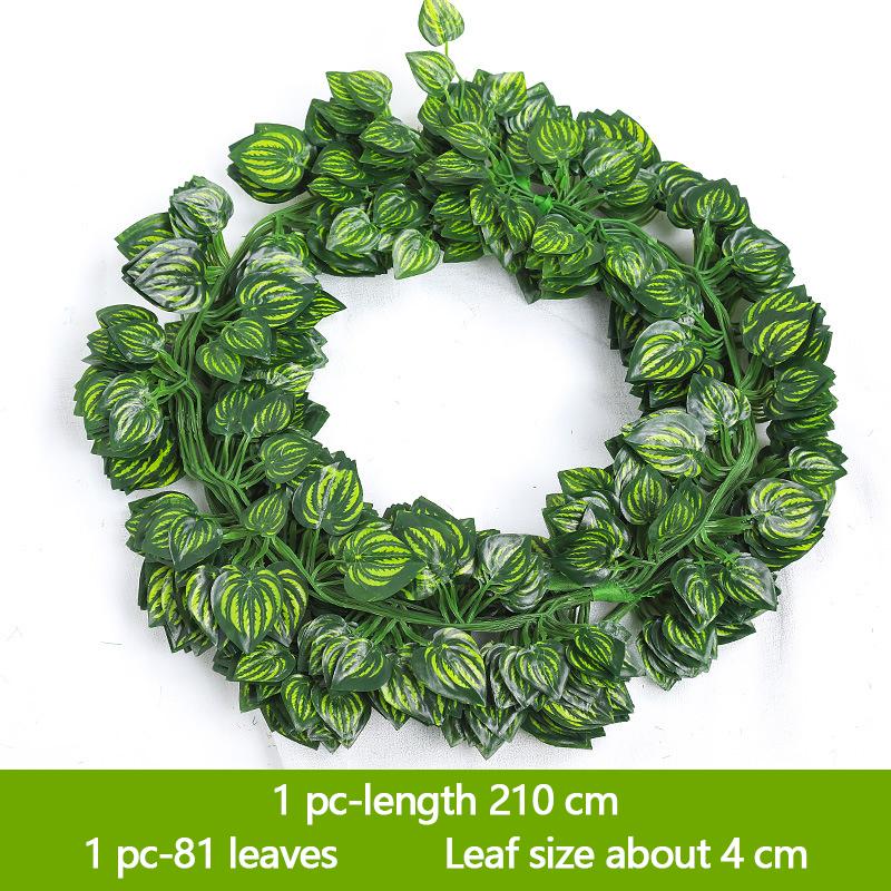 12-Piece Discount Set Ivy 240Cm Green Plastic Artificial Plant Leaf Vine Wedding Arch Home Bathroom Decoration Garland Party